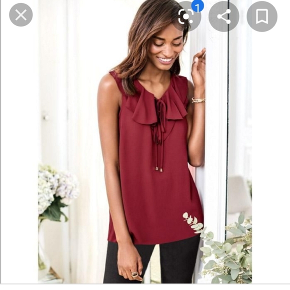 New in Pkg Romantic Ruffle Blouse Sleeveless - Picture 2 of 6